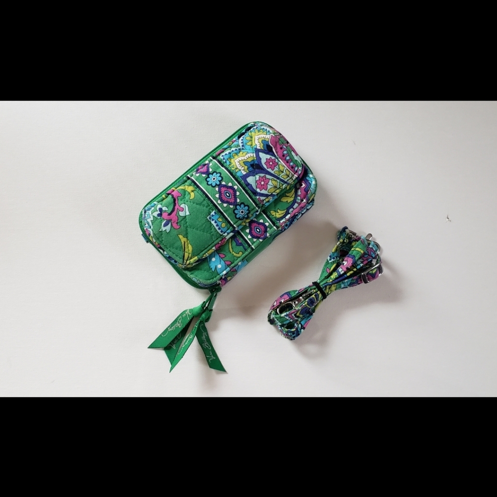 Vera Bradley Emerald Paisley All in One Crossbody Wristlet